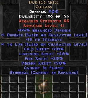 Bild 1 von Duriels Shell Ethereal 200ED Perfect Softcore Resurrected Ladder
