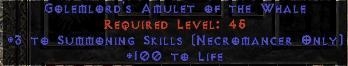 Bild 1 von Amulet 3 Necro Summon 90-99 Life Softcore Resurrected NL