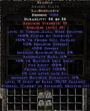 Bild 1 von Bramble Archon Plate Eth 25-39 Psd Hardcore Resurrected Ladder