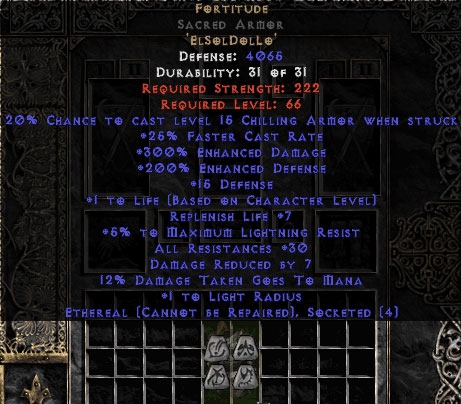 Bild 1 von Fortitude Sacred Armor Eth 30 Res Softcore Resurrected NL